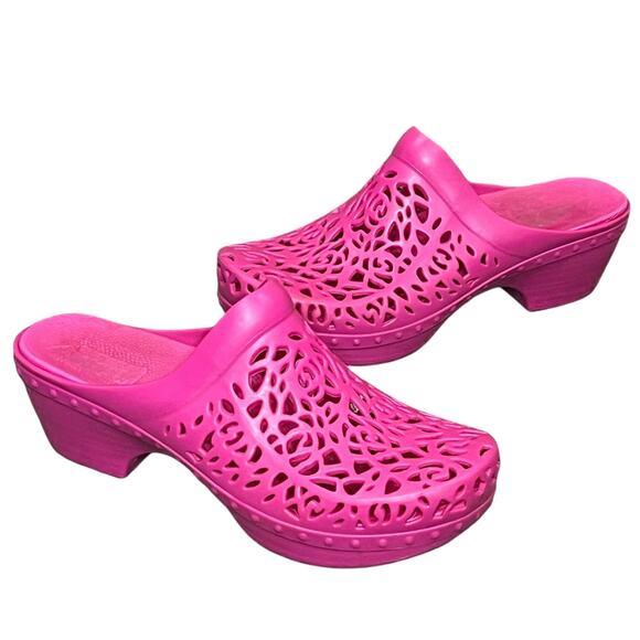 Dansko Pippa Molded Clog Womens 9.5-10 Pink Open Cutout Lightweight Comfort - Picture 1 of 13